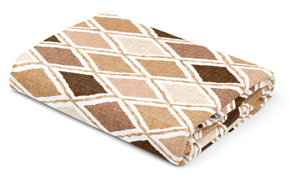 Coffee Plaid | 186 TC | King Size Bedsheet