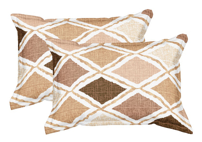Coffee Plaid | 186 TC | King Size Bedsheet