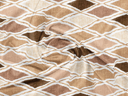 Coffee Plaid | 186 TC | King Size Bedsheet