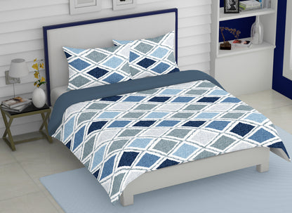 Blue Plaid | 186 TC | King Size Bedsheet