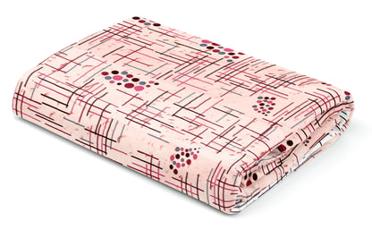 Pink and White Geometry Wave Dual Color | 186 TC | King Size Bedsheet