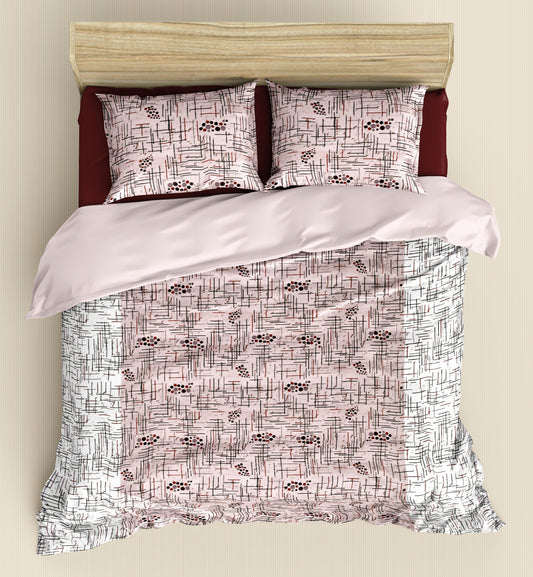 Pestal Pink Wave Dual Color | 186 TC | King Size Bedsheet