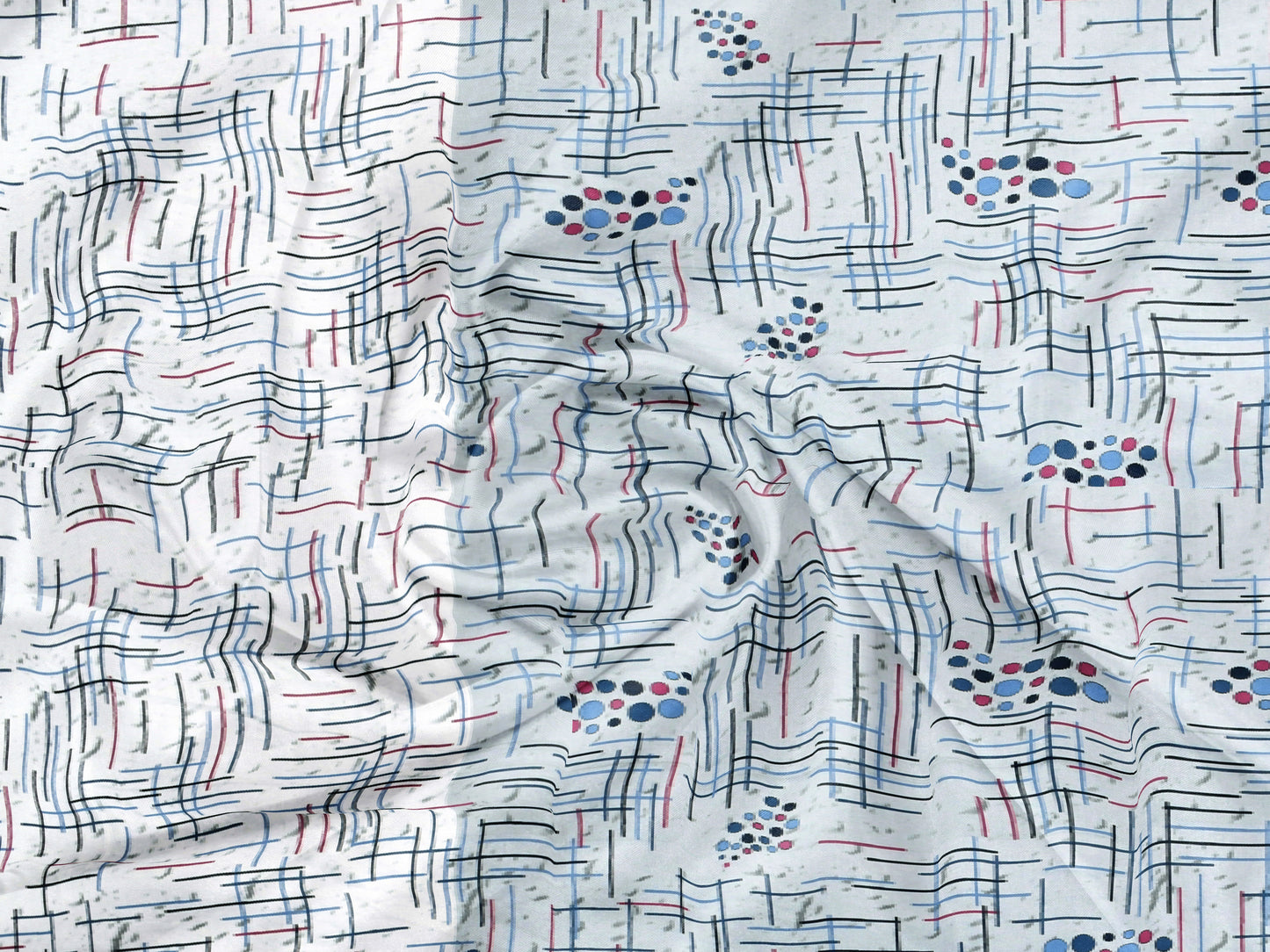 Blue and White Wave Dual Color | 186 TC | King Size Bedsheet