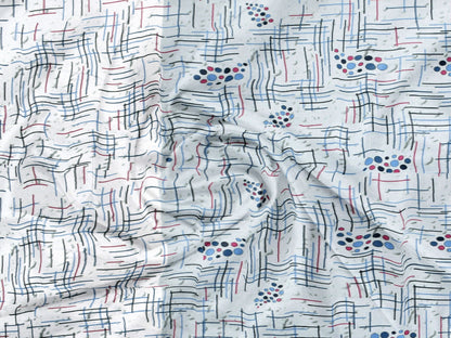 Blue and White Wave Dual Color | 186 TC | King Size Bedsheet