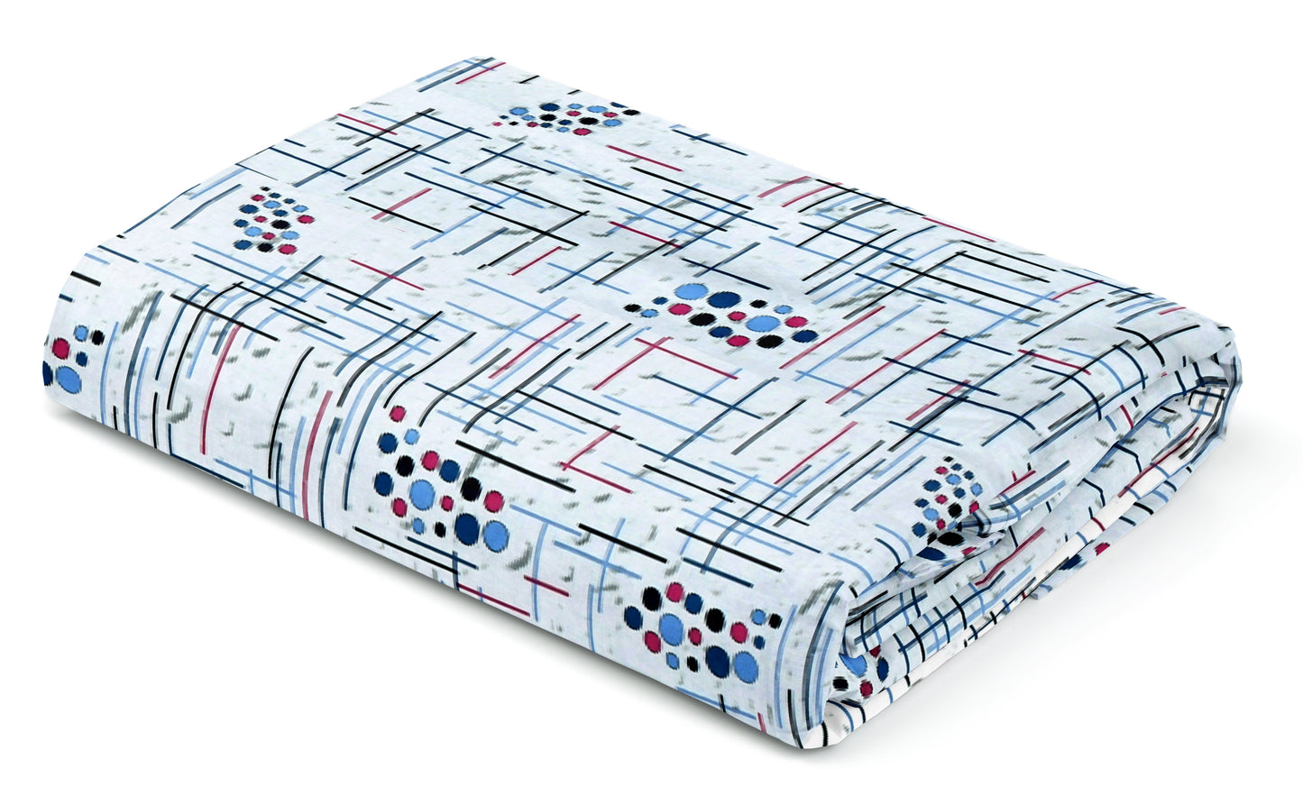 Blue and White Wave Dual Color | 186 TC | King Size Bedsheet