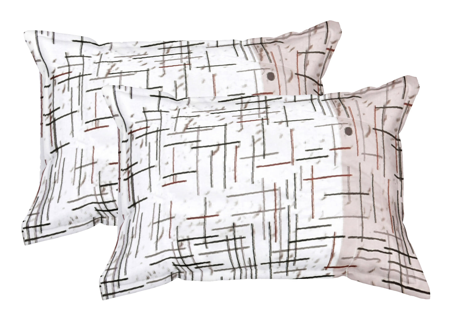 Grey Geometry Wave Dual Color | 186 TC | King Size Bedsheet