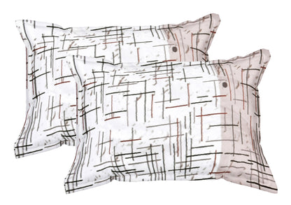 Grey Geometry Wave Dual Color | 186 TC | King Size Bedsheet