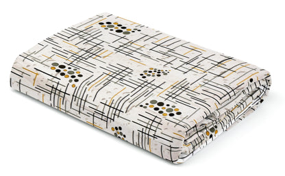 Grey Geometry Wave Dual Color | 186 TC | King Size Bedsheet