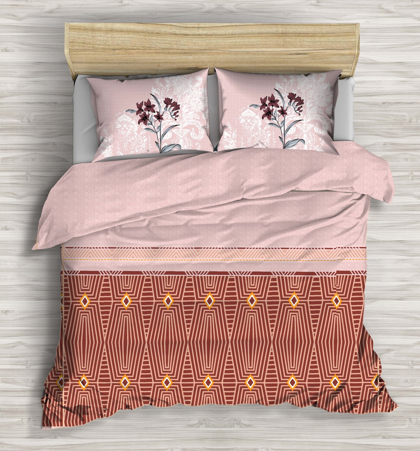 Wave Plain Mix & Match Dual Color | 210 TC | King Bedsheet