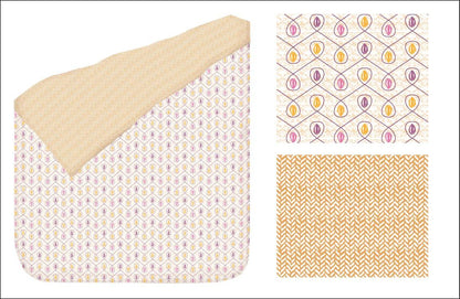 Yellow & Pink Loop & String Pattern Reversible AC Dohar | Double Bed | 100% Cotton