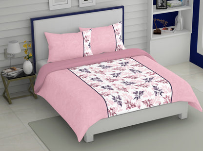 Pink & White Bedsheet| Dohar Combo