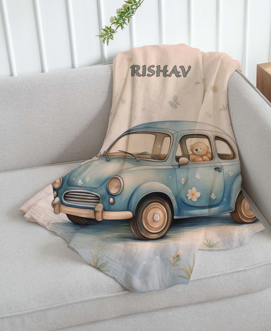 Cute Kids Car Theme Blanket