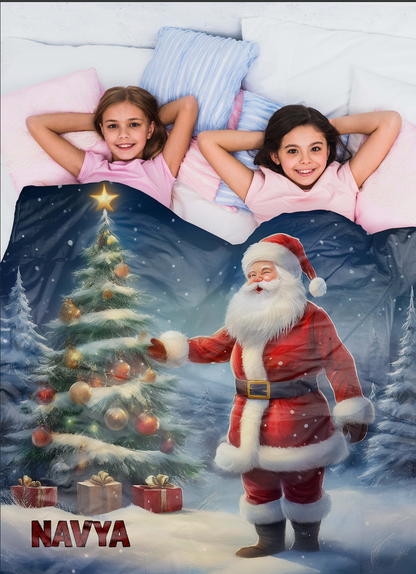 Winter Santa Christmas Theme Blanket