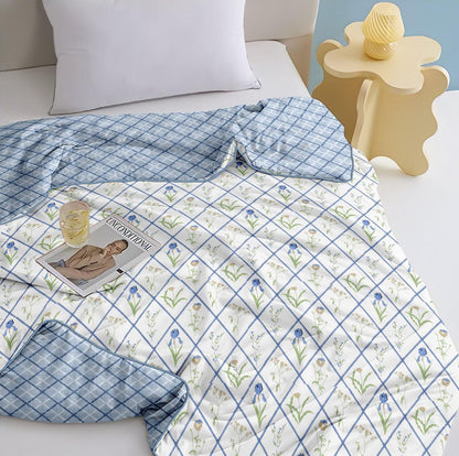 Ocean Blue 100% Cotton Reversible AC Dohar