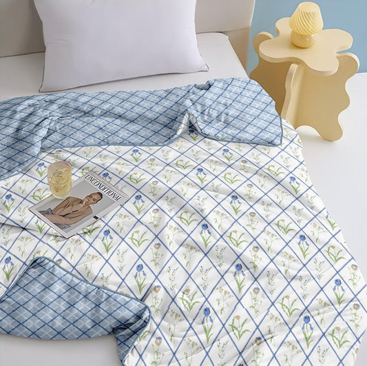 Ocean Blue 100% Cotton Reversible AC Dohar