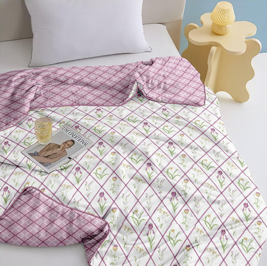 Soothing Pink 100% Cotton Reversible AC Dohar