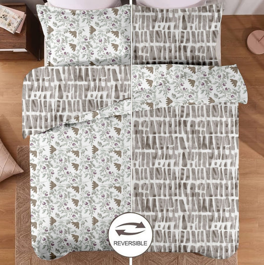 Coffee Grey 100% Cotton Reversible AC Dohar