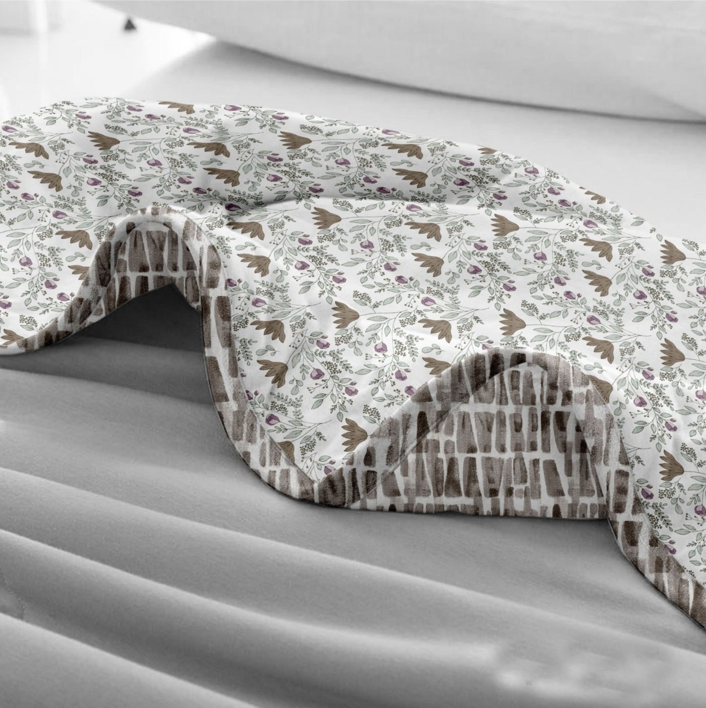 Coffee Grey 100% Cotton Reversible AC Dohar