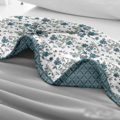 Slate Blue 100% Cotton Reversible AC Dohar