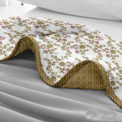 Dusty Flower Print 100% Cotton Reversible AC Dohar