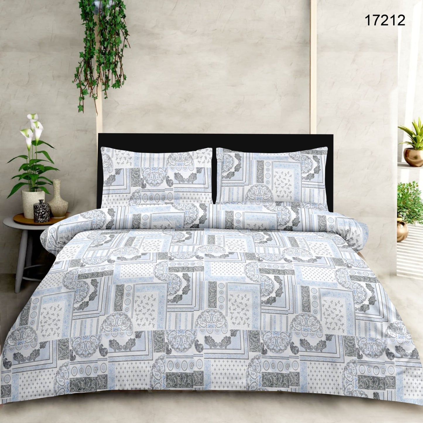 Blast of Blue Grey | 186 TC | Queen size