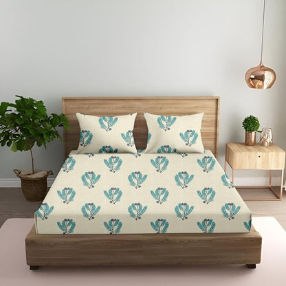 Beautiful Leaves Beast | 186 TC | King Size Bedsheet