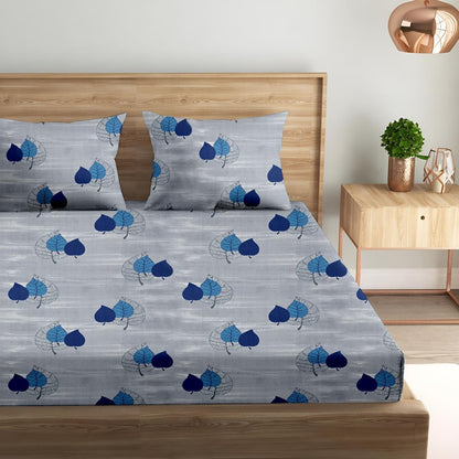 Cute Leave Print | 186 TC | Queen size