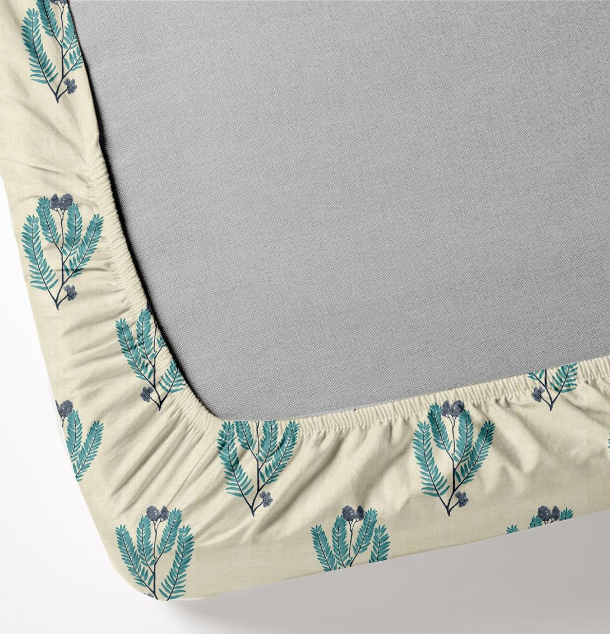 Beautiful Leaves Beast | 186 TC | King Size Bedsheet
