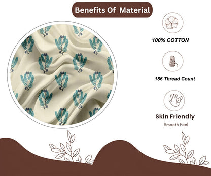 Beautiful Leaves Beast | 186 TC | King Size Bedsheet