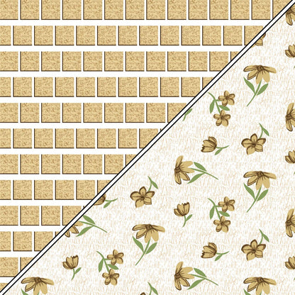 Flower & Bricks Pattern 100% Cotton Reversible AC Dohar | Double Bed | Yellow